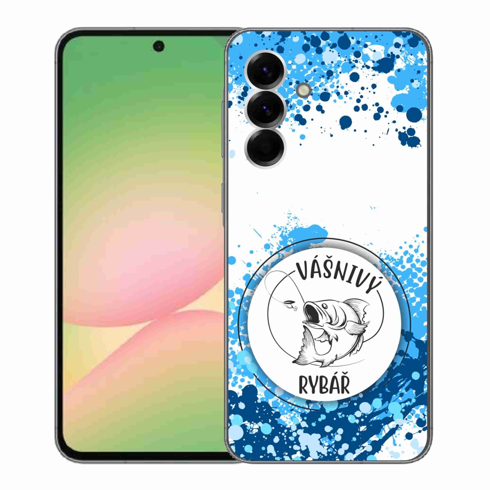 Gél borító mmCase Samsung Galaxy A56 5G - szenvedélyes halász fehér háttérrel