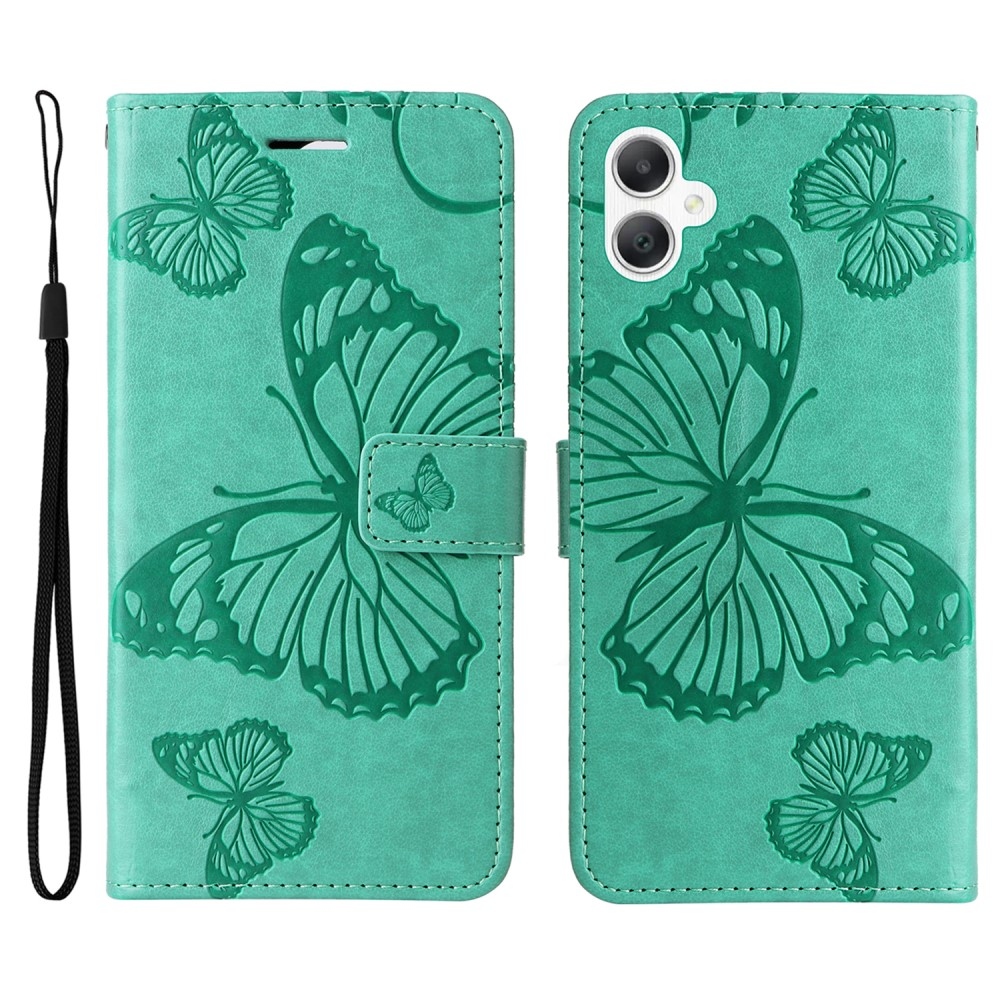 Nagy pillangó könyv tok Samsung Galaxy A06 4G készülékhez - teáskék színű