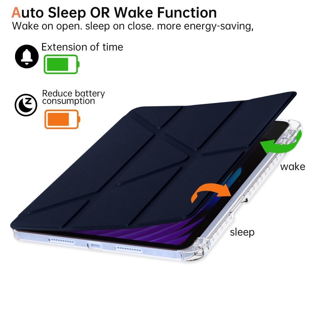 Origami intelligens pozicionáló tok Xiaomi Pad 7/7 Pro táblagéphez - sötétkék