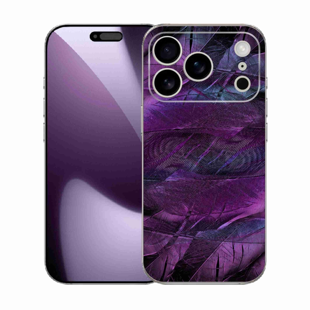 Zselés borítás mmCase iPhone 17 Pro készülékhez - lila tollak