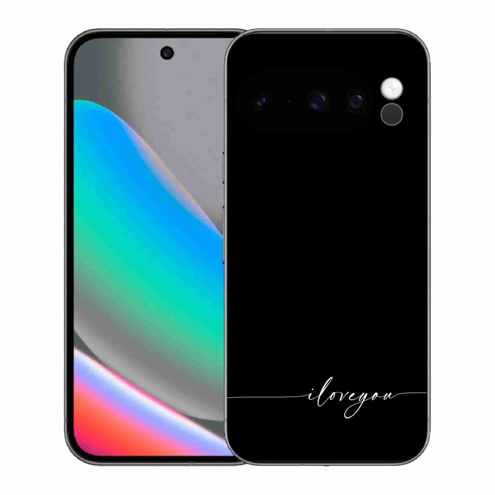 Gél borítás mmCase a Google Pixel 10 Pro számára - Szeretlek fekete háttérrel