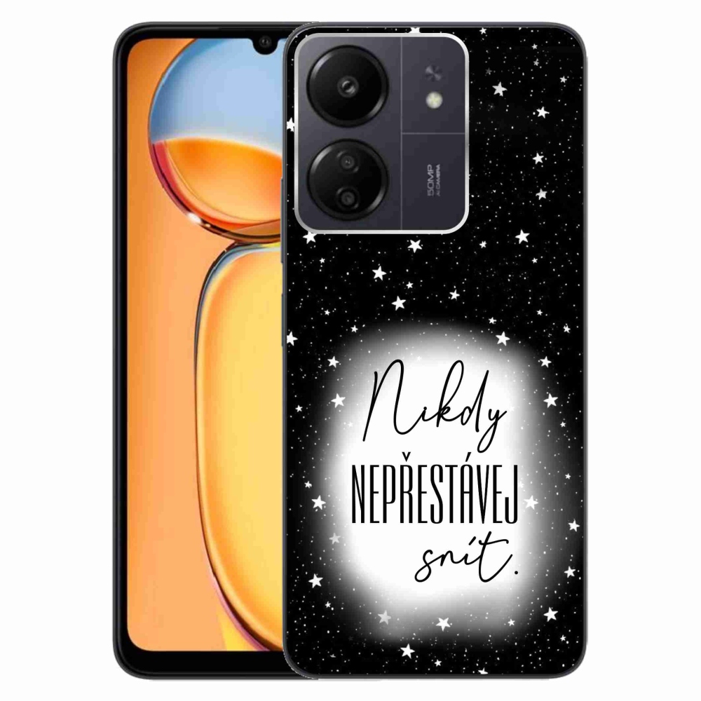 Gél borítás mmCase a Xiaomi Poco C65/Redmi 13C-hez - idézet 1 fehér és fekete háttérrel