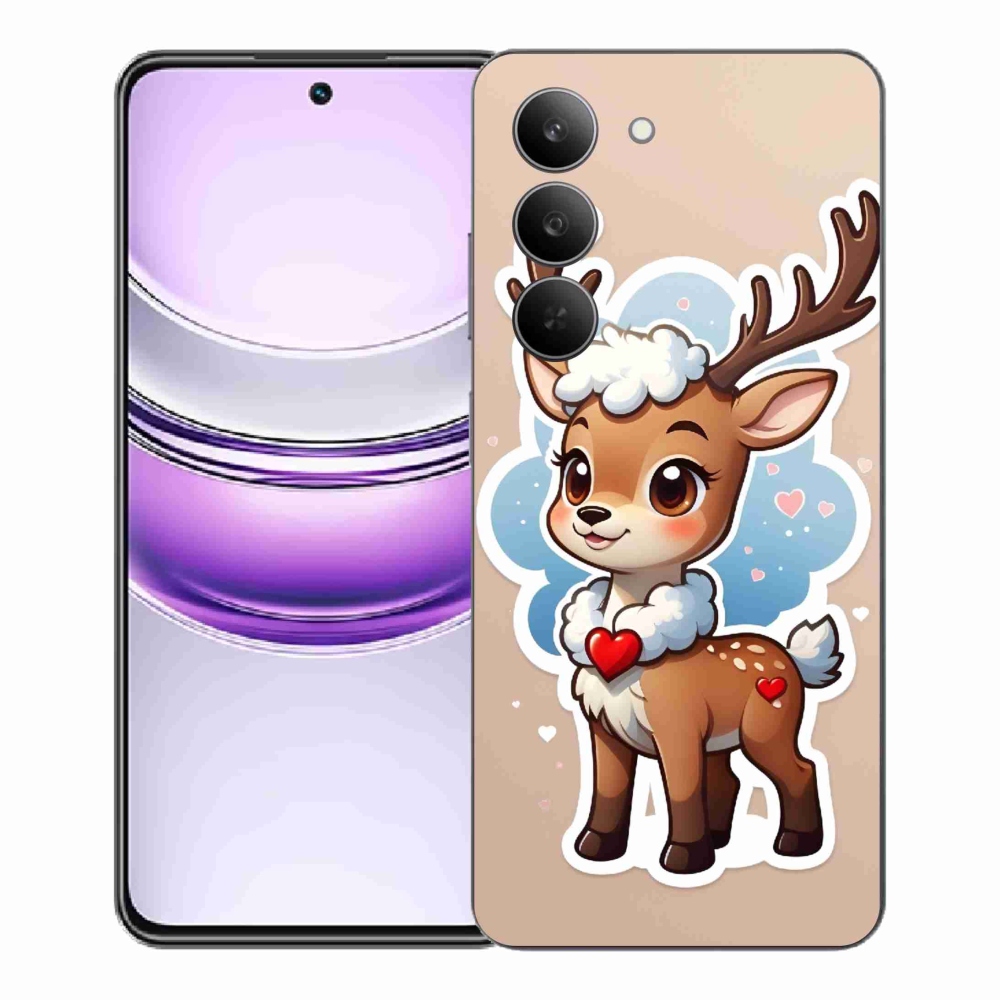 Gél borító mmCase a Realme 14x 5G készülékhez - rajzfilm rénszarvas