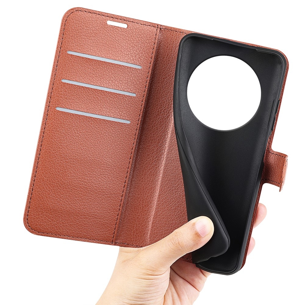 Litchi könyvtáska Honor Magic 7 Lite 5G - barna