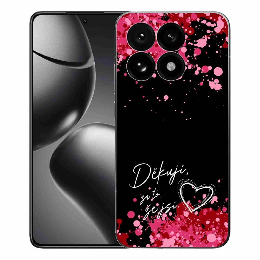 Gél borító mmCase a Xiaomi 15T-hez - szerelem szöveg 2 fekete háttérrel