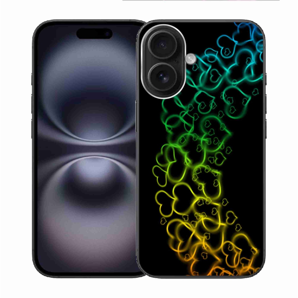 Zselés borítás mmCase iPhone 16 készülékhez - színes szívek