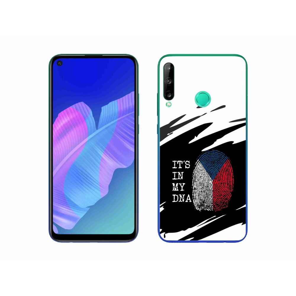 Gél borító mmCase a Huawei P40 Lite E - zászló ujjlenyomat fekete és fehér háttérrel