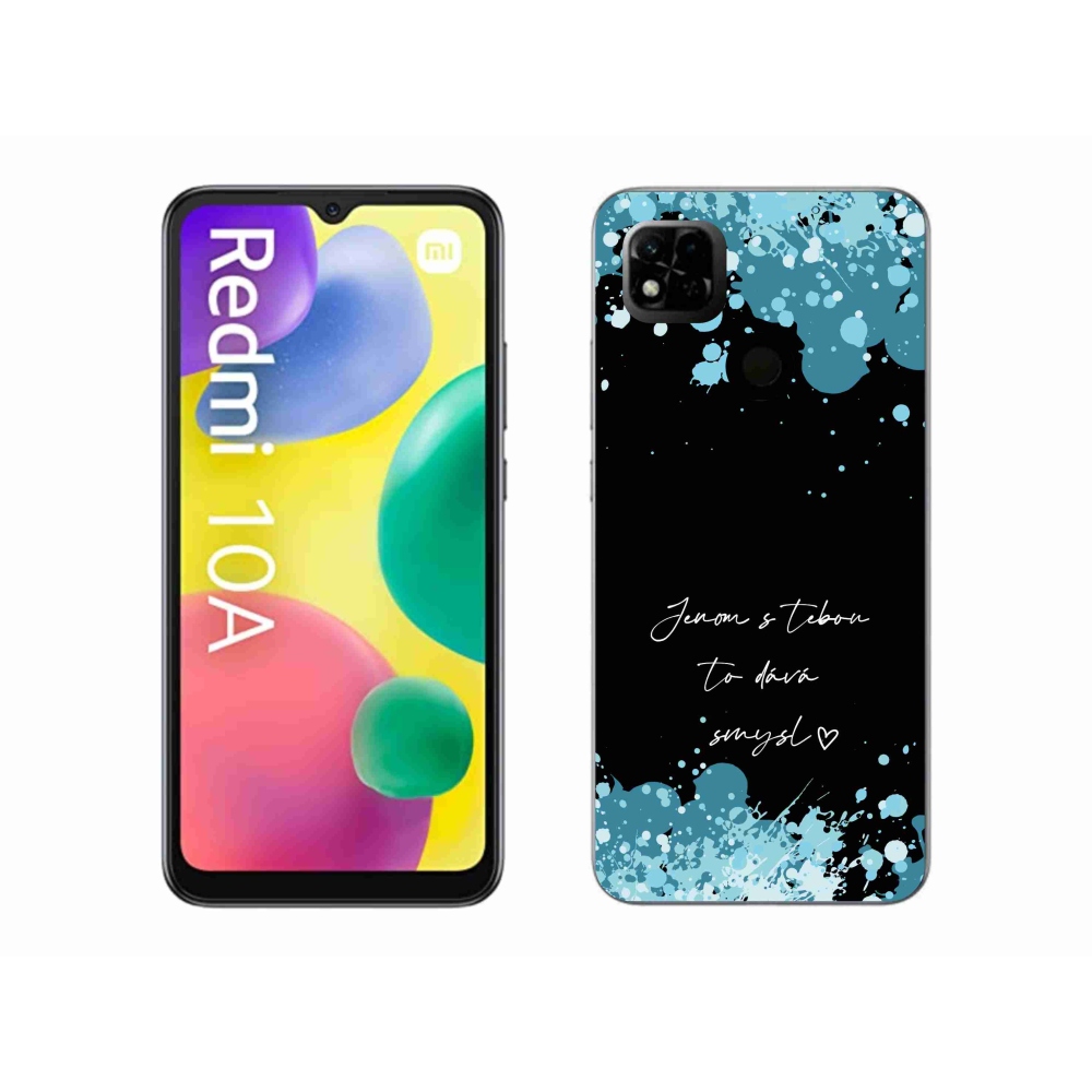 Gél borító mmCase a Xiaomi Redmi 10A - szerelem szöveg fekete háttérrel