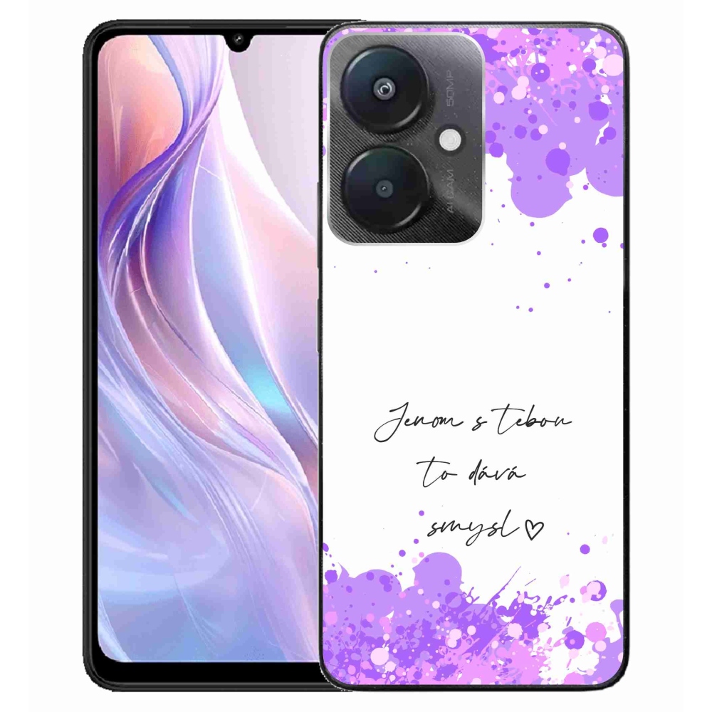 Gél borító mmCase a Xiaomi Redmi 13C 5G-hez - szerelmes szöveg fehér háttérrel