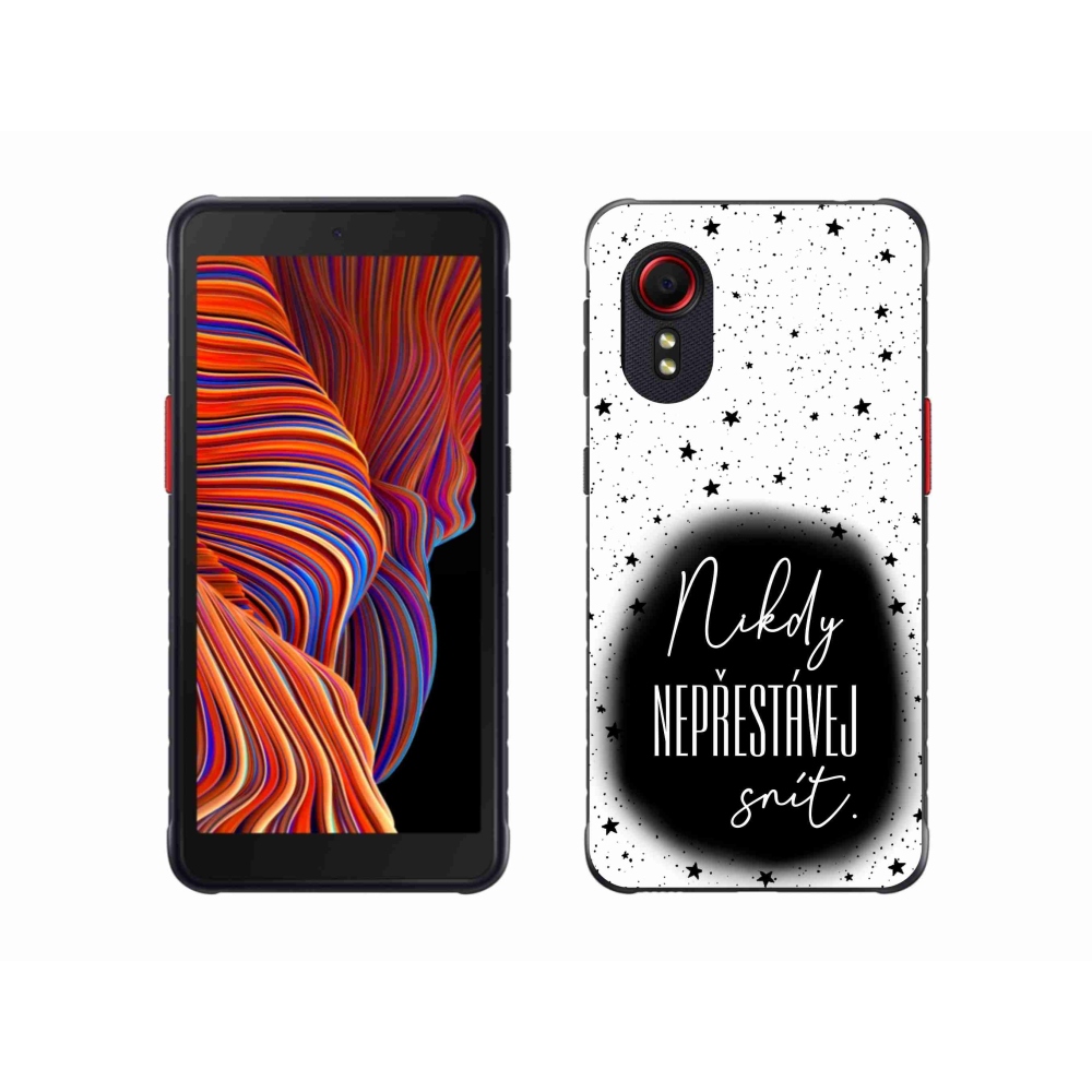 Gél borítás mmCase Samsung Galaxy Xcover 5 - idézet 1 fekete és fehér háttérrel