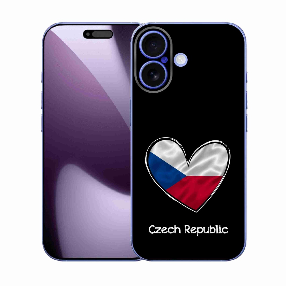 Zselés borítás mmCase iPhone 17 készülékhez - zászló szív fekete háttérrel