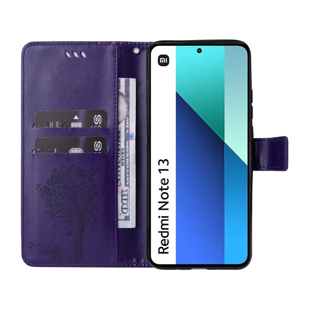 Fák könyve tok Xiaomi Redmi Note 13-hoz - sötétlila