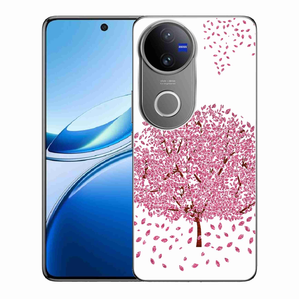 Zselés borítás mmCase a Vivo V50 5G készülékhez - rajzfilmfa levelekkel