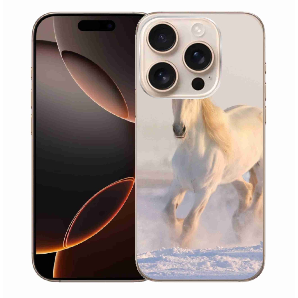 Gél tok mmCase iPhone 16 Pro Max készülékhez - ló a hóban