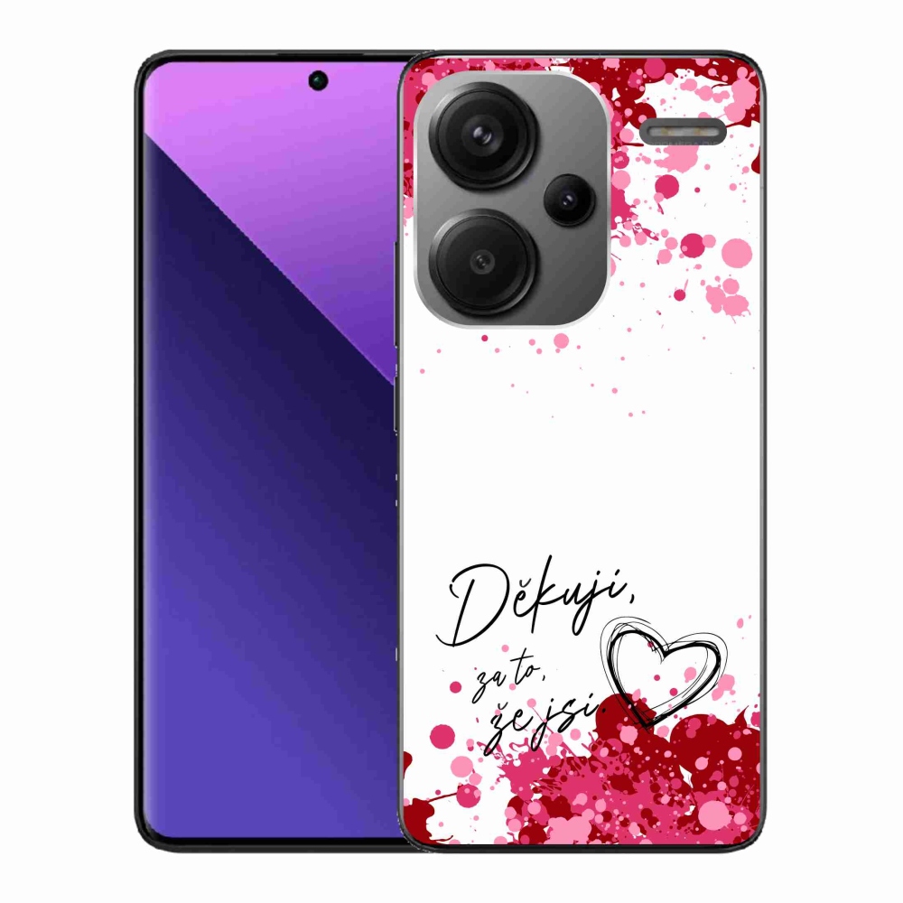 Gél borító mmCase a Xiaomi Redmi Note 13 Pro+ 5G - szerelem szöveg 2 fehér háttérrel