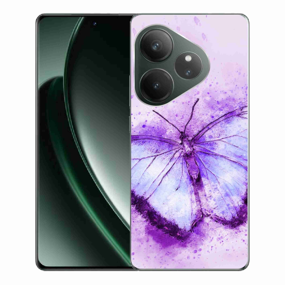 Gél borítás mmCase a Realme GT 6 5G/GT 6T 5G számára - lila pillangó