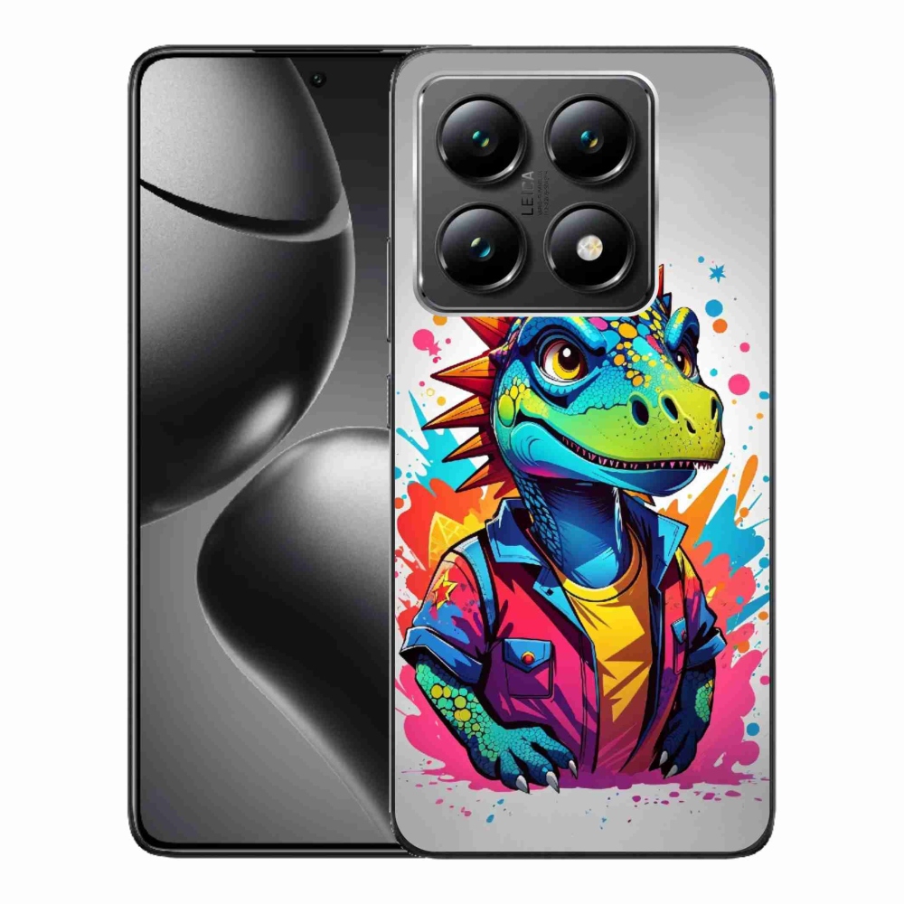Gél borító mmCase a Xiaomi 14T-hez - színes dinoszaurusz