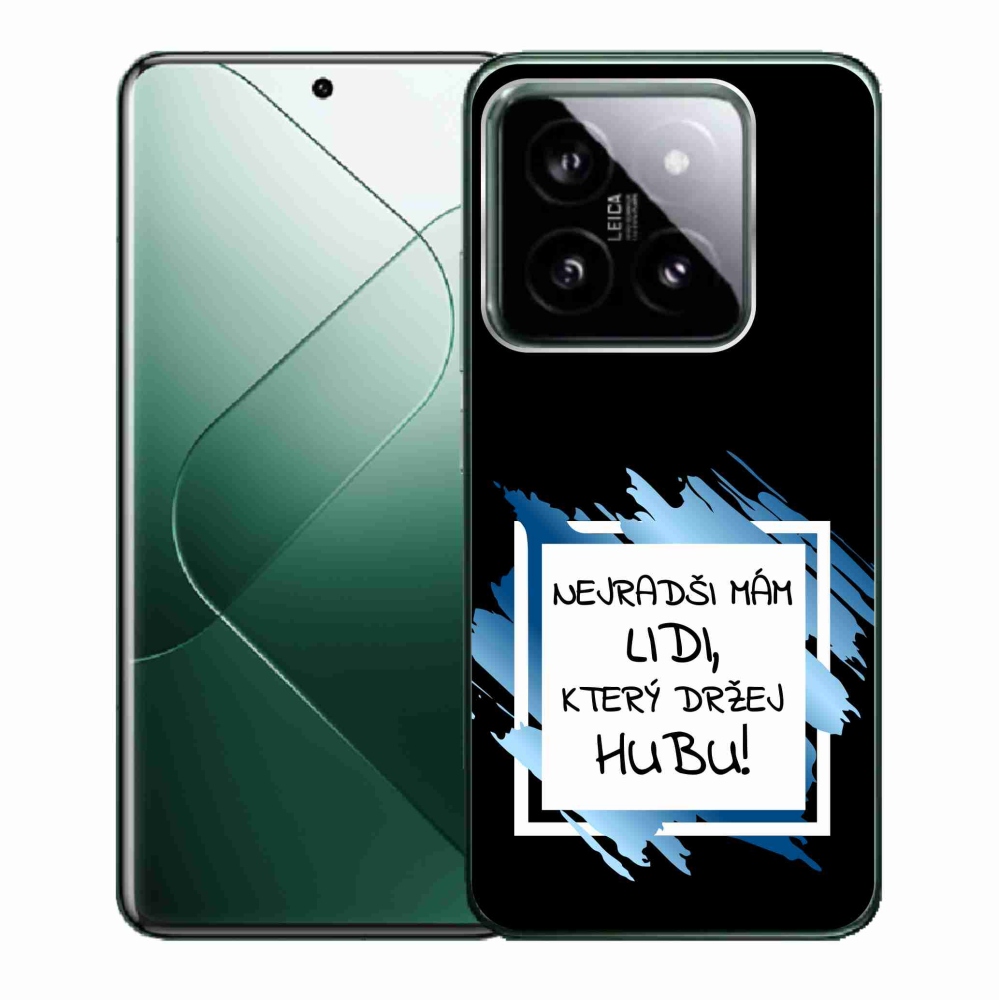 Gél borító mmCase a Xiaomi 14-hez - vicces szöveg 7 fehér és fekete háttérrel