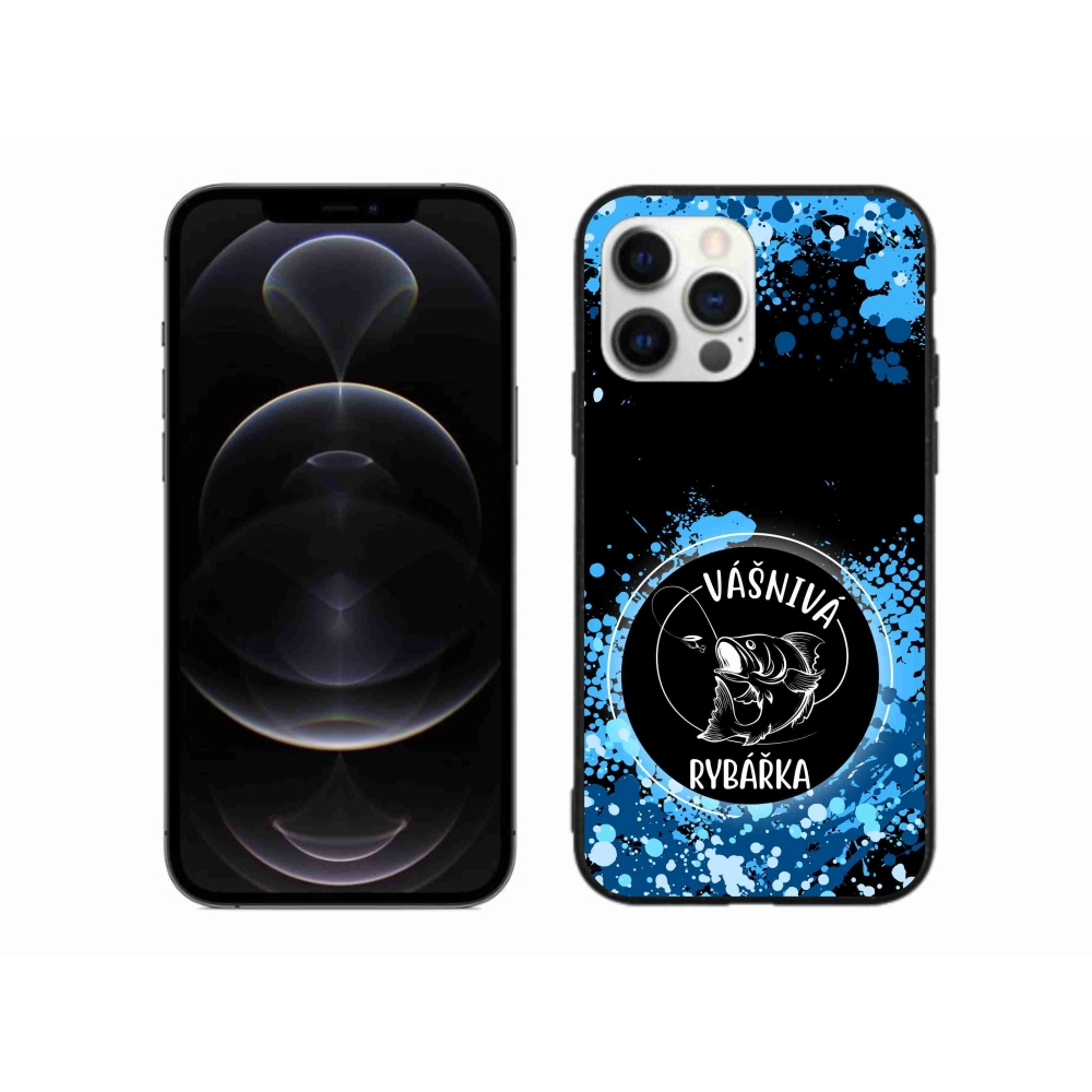 Gél borítás mmCase iPhone 12 Pro Max készülékhez - szenvedélyes halász fekete háttérrel