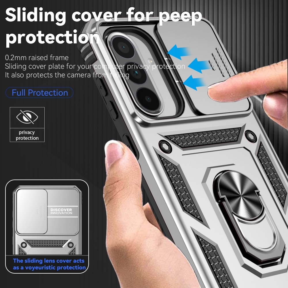 Gyűrűálló borítás Samsung Galaxy A36 5G készülékhez - ezüst