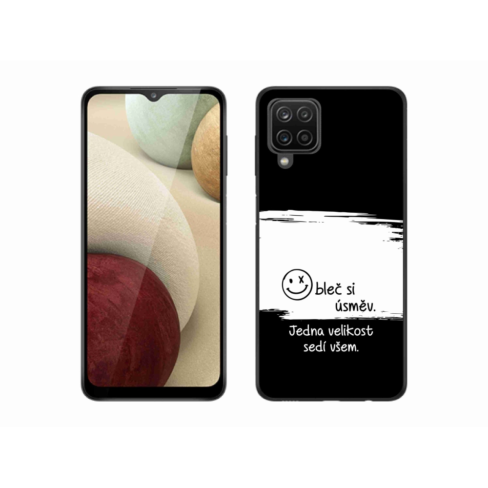 Gél borító mmCase Samsung Galaxy M12 készülékhez - vicces szöveg 8 fekete-fehér háttérrel