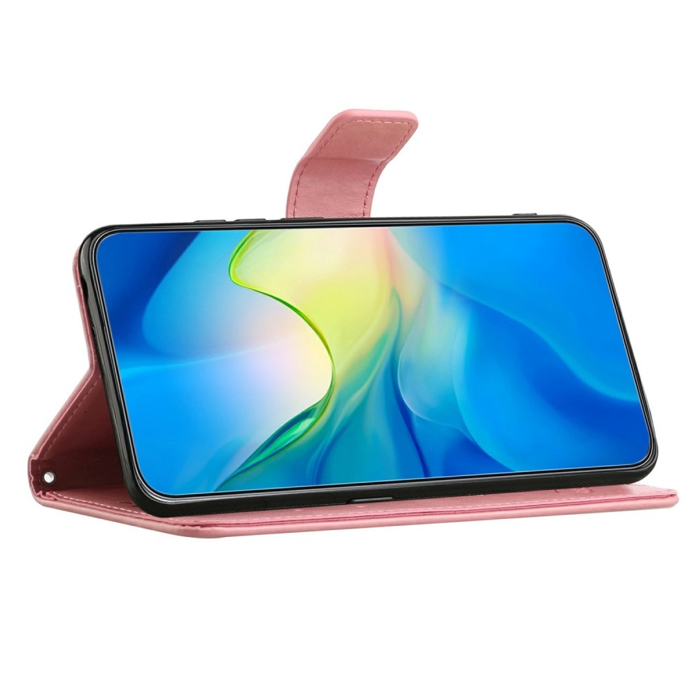 Virágos könyv tok Samsung Galaxy A26 5G - rózsaszínű