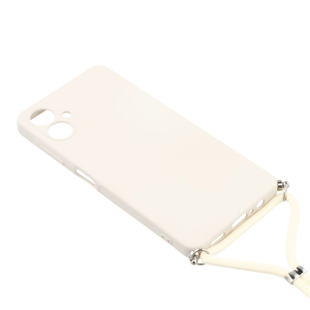 Bélés zselés tok húzózsinórral Samsung Galaxy A07 4G - fehér