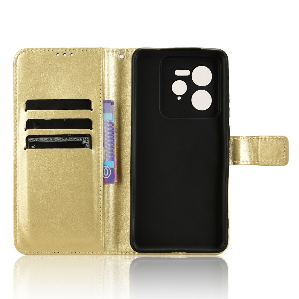 Őrült könyv tok a Realme GT 7 Pro 5G számára - arany színben