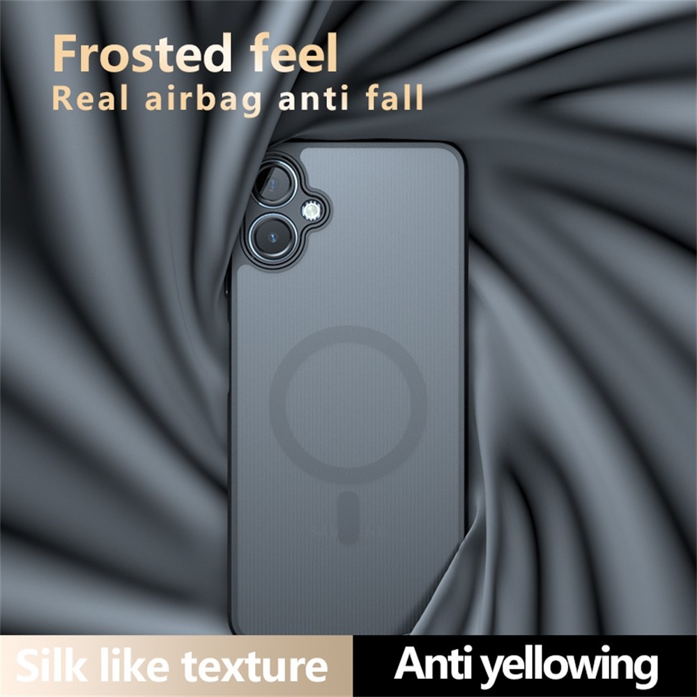 Matt zselés tok MagSafe tok a Samsung Galaxy A06 4G készülékre - fekete