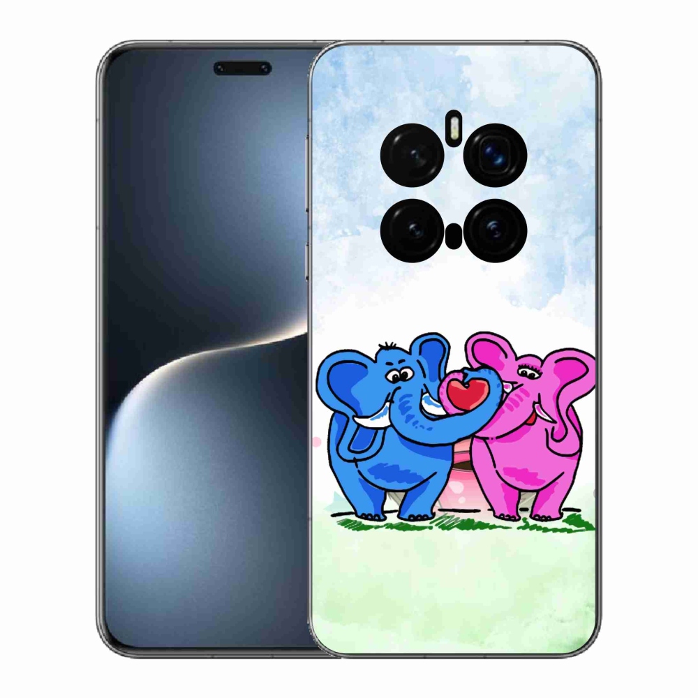 Gél borítás mmCase a Honor Magic 7 Pro 5G számára - szerelmes elefántok