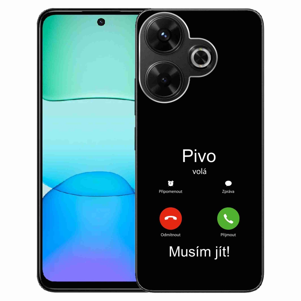 Gél borítás mmCase a Xiaomi Redmi 13 4G/Poco M6 4G - sör hívások fekete háttérrel