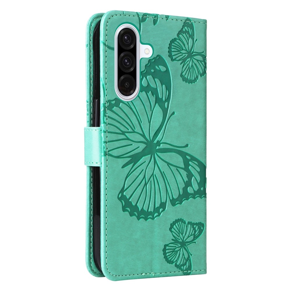 Nagy pillangó könyv tok Samsung Galaxy A36 5G - teáskék színben