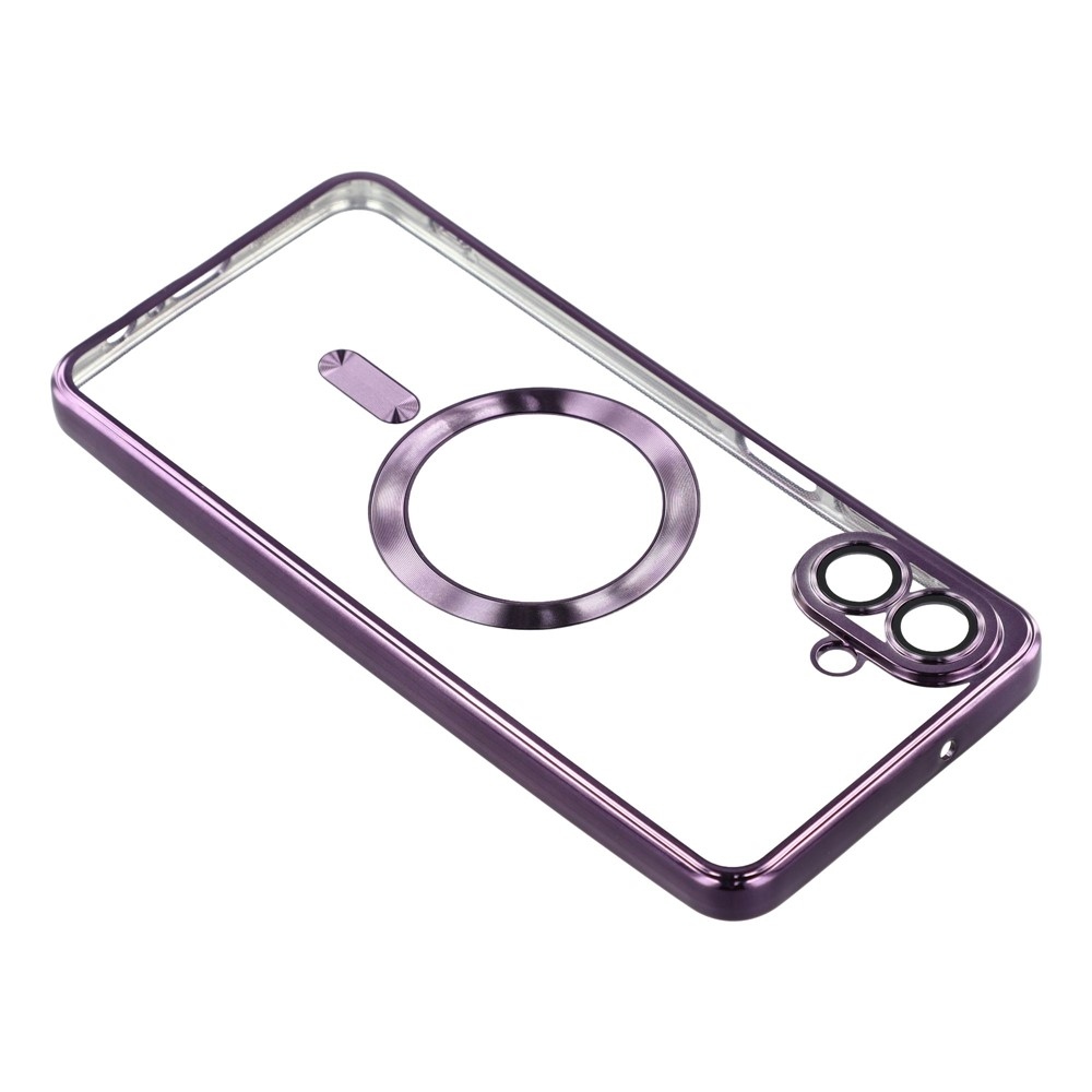 Átlátszó tok kameravédelemmel és MagSafe támogatással Samsung Galaxy A07 4G készülékhez - lila