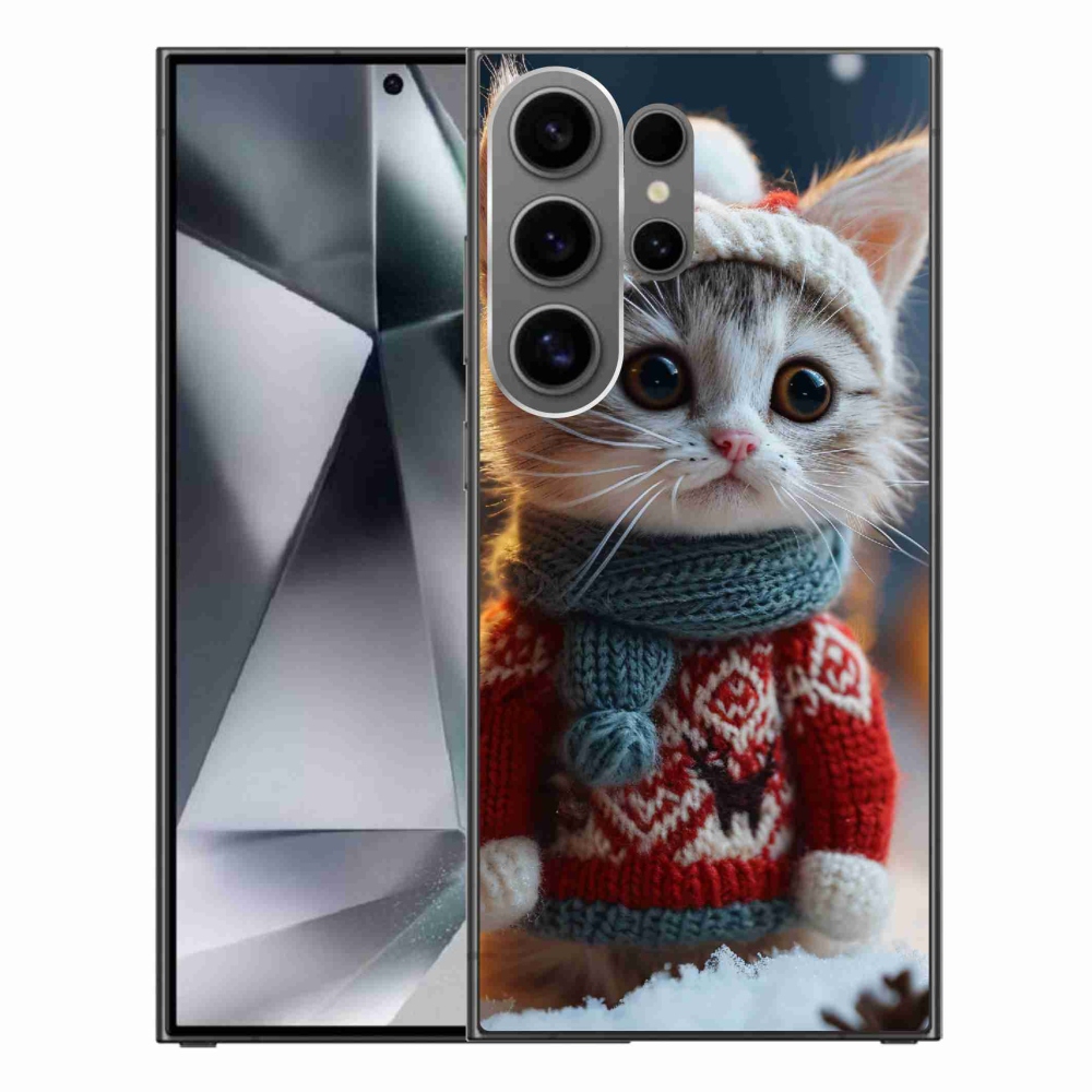 Zselés borítás mmCase Samsung Galaxy S24 Ultra készülékhez - cica pulóverben