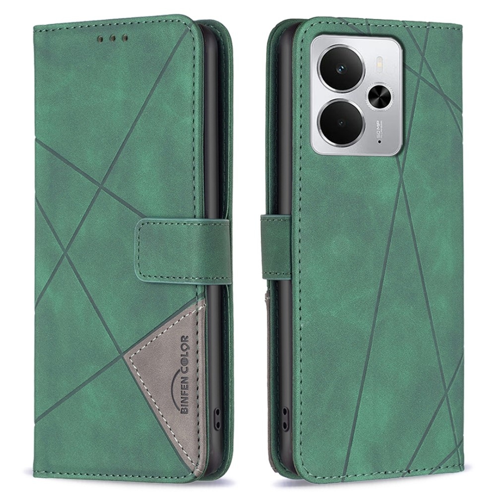 COLOR BNF könyvtáska a Realme 14 5G készülékhez - zöld