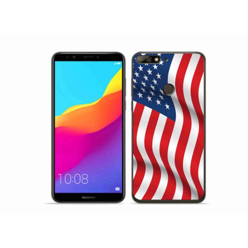 Gél borítás mmCase a Huawei Y7 Prime (2018) - amerikai zászlóhoz