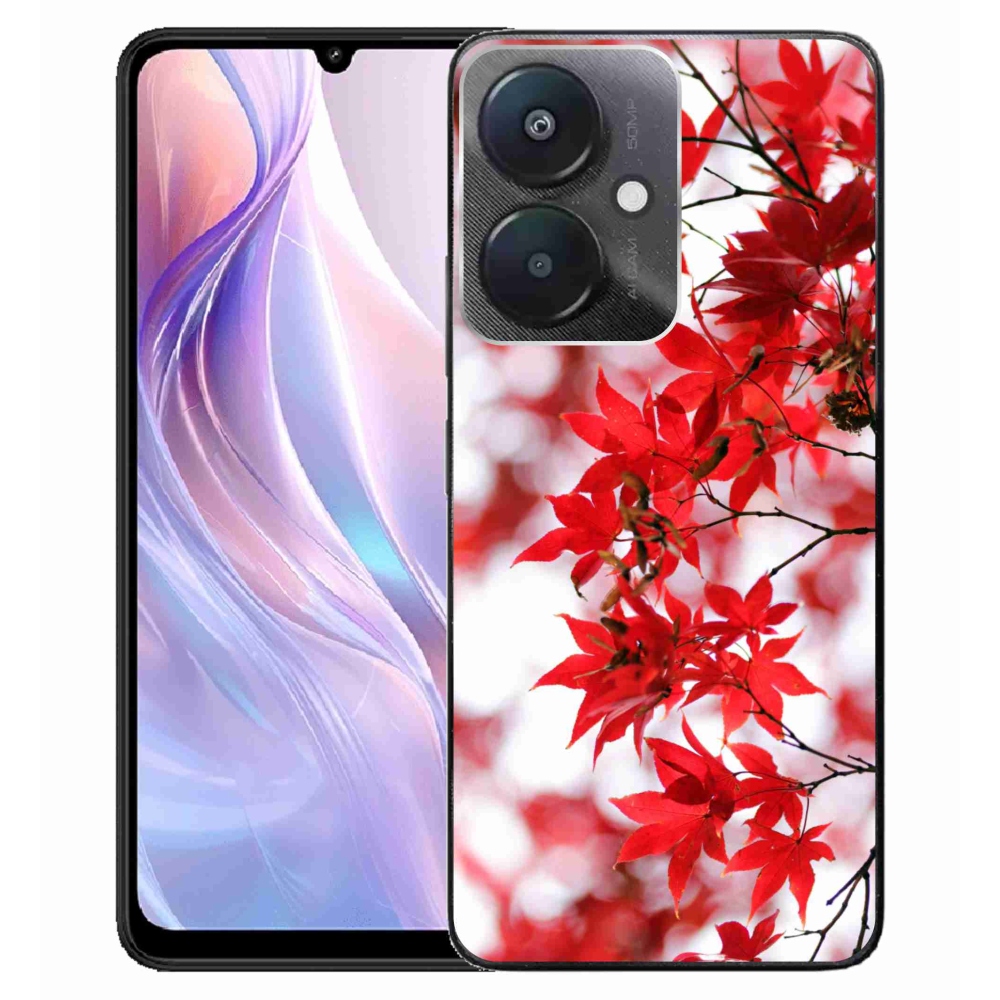 Gél borító mmCase a Xiaomi Redmi 13C 5G-hez - piros levelek