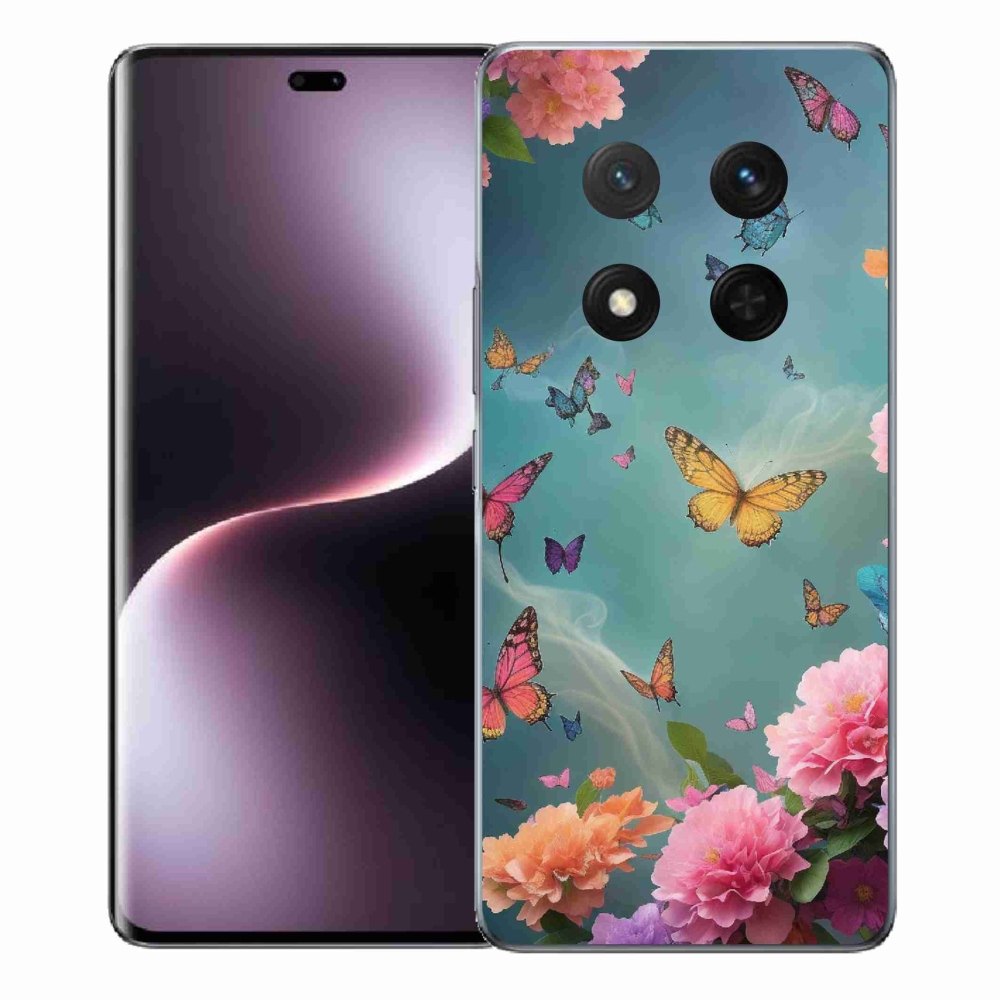 Gél borító mmCase a Honor Magic 7 Lite 5G számára - színes virágok és pillangók