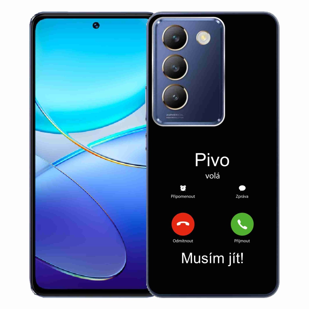 Gél borító mmCase a Vivo V40 SE 4G/5G - sör hívások fekete háttérrel