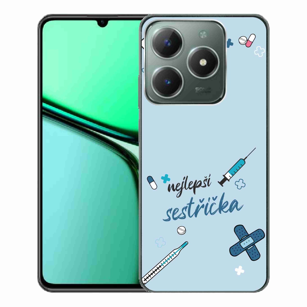 Gél borító mmCase a Realme C61-en - a legjobb kishúg kék háttere