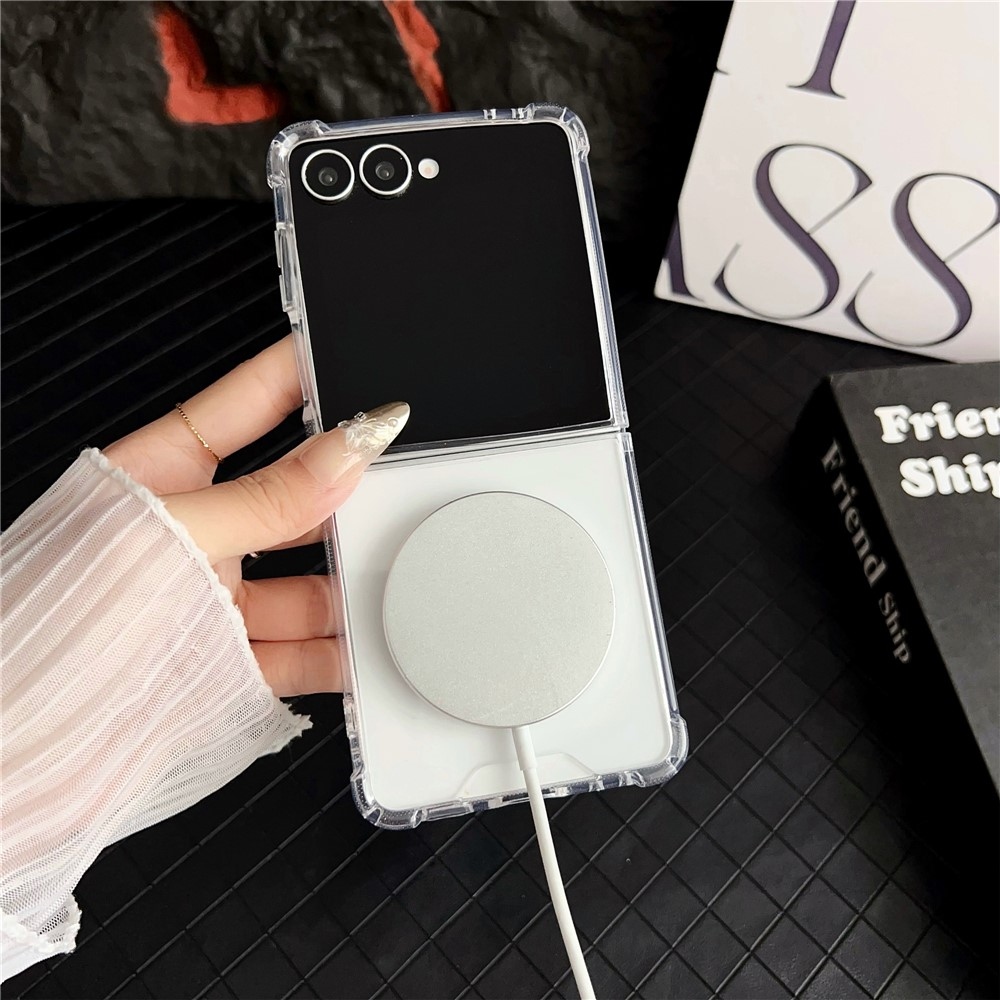 Átlátszó akril tok MagSafe-val a Samsung Galaxy Z Flip7 5G készülékhez - átlátszó