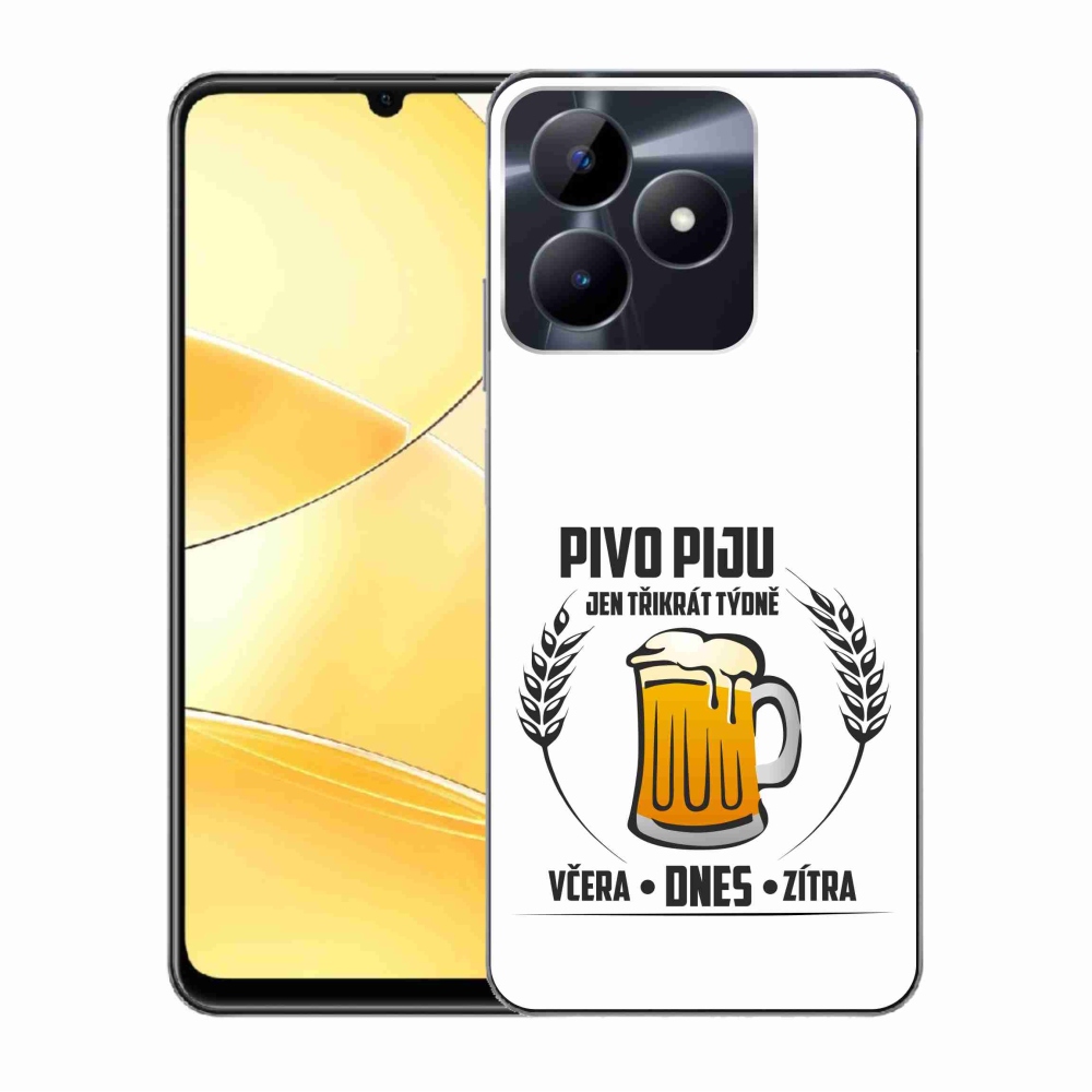 Gel Cover mmCase mmCase a Realme C51/C53 készülékhez - sör motívum fehér háttérrel