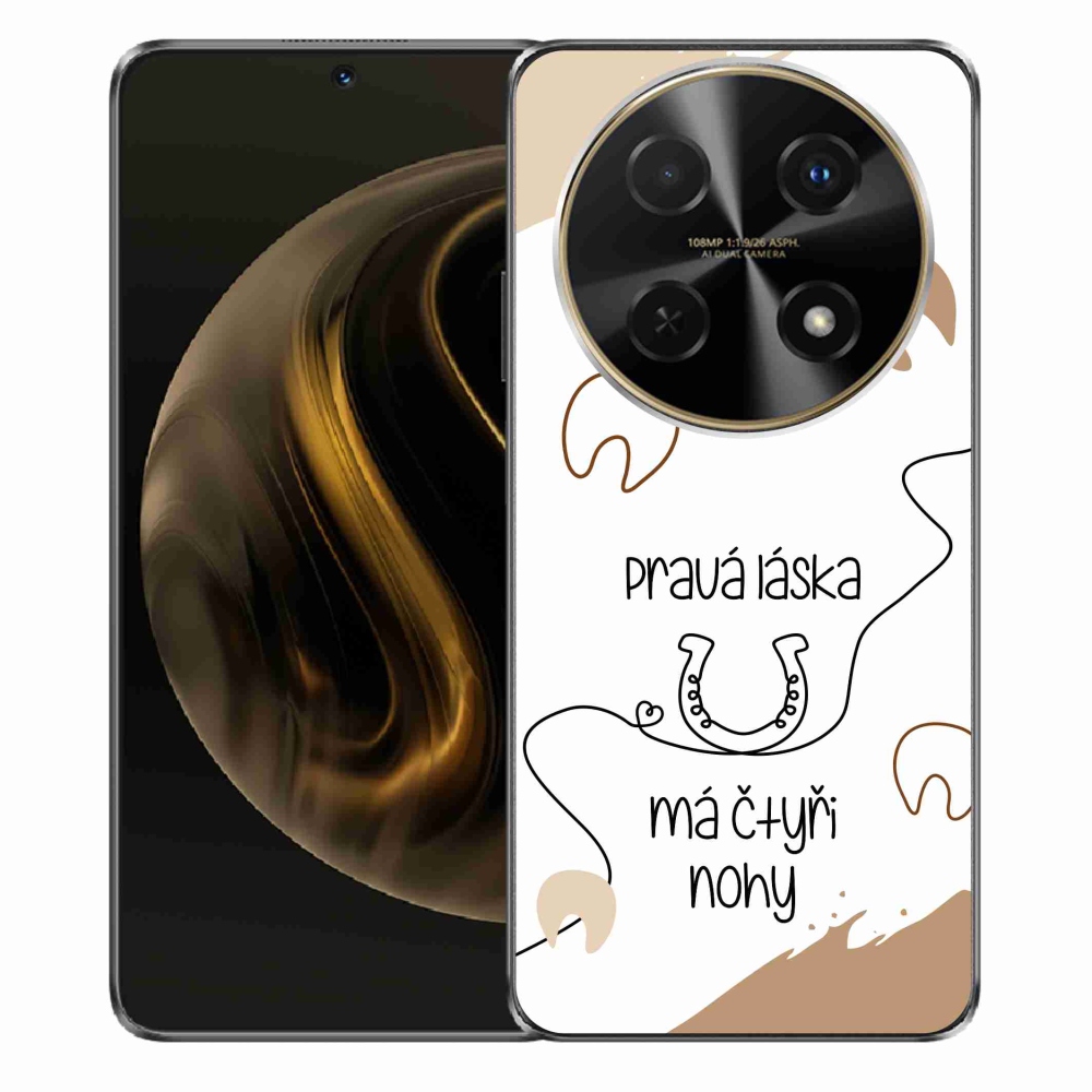 Gél borítás mmCase a Huawei Nova 12i készülékhez - ló motívum fehér háttérrel