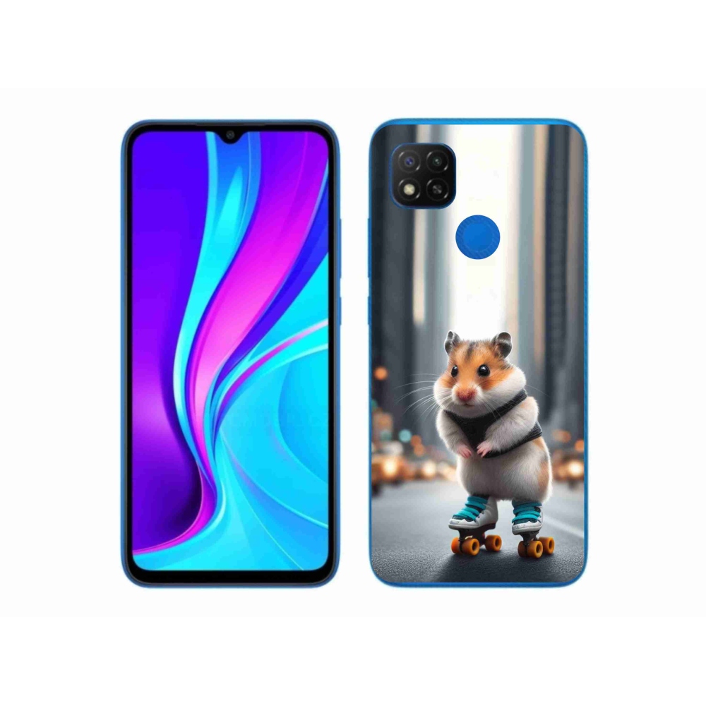 Gél borítás mmCase a Xiaomi Redmi 9C-hez - hörcsög a korcsolyán