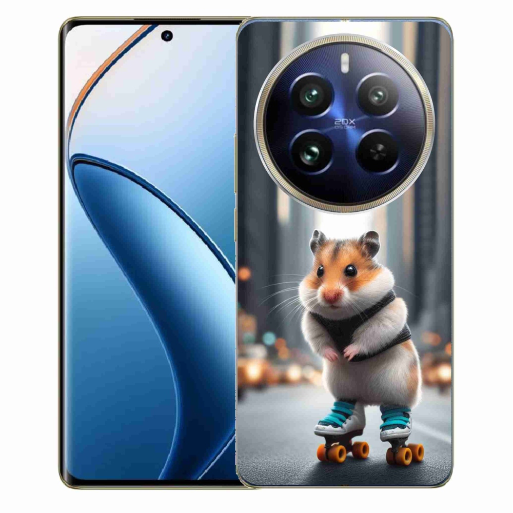 Gél borítás mmCase a Realme 12 Pro 5G/12 Pro+ 5G számára - hörcsög a korcsolyán