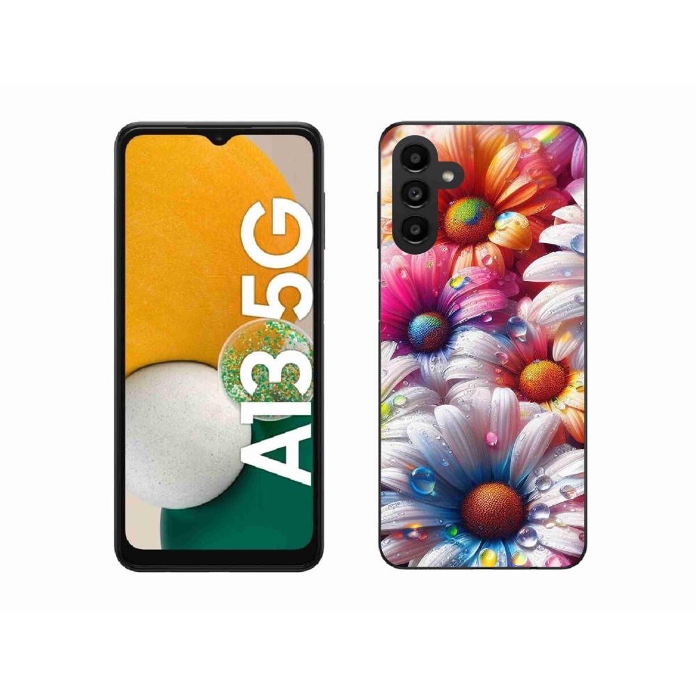 Zselés borítás mmCase Samsung Galaxy A13 5G - színes margarétákhoz