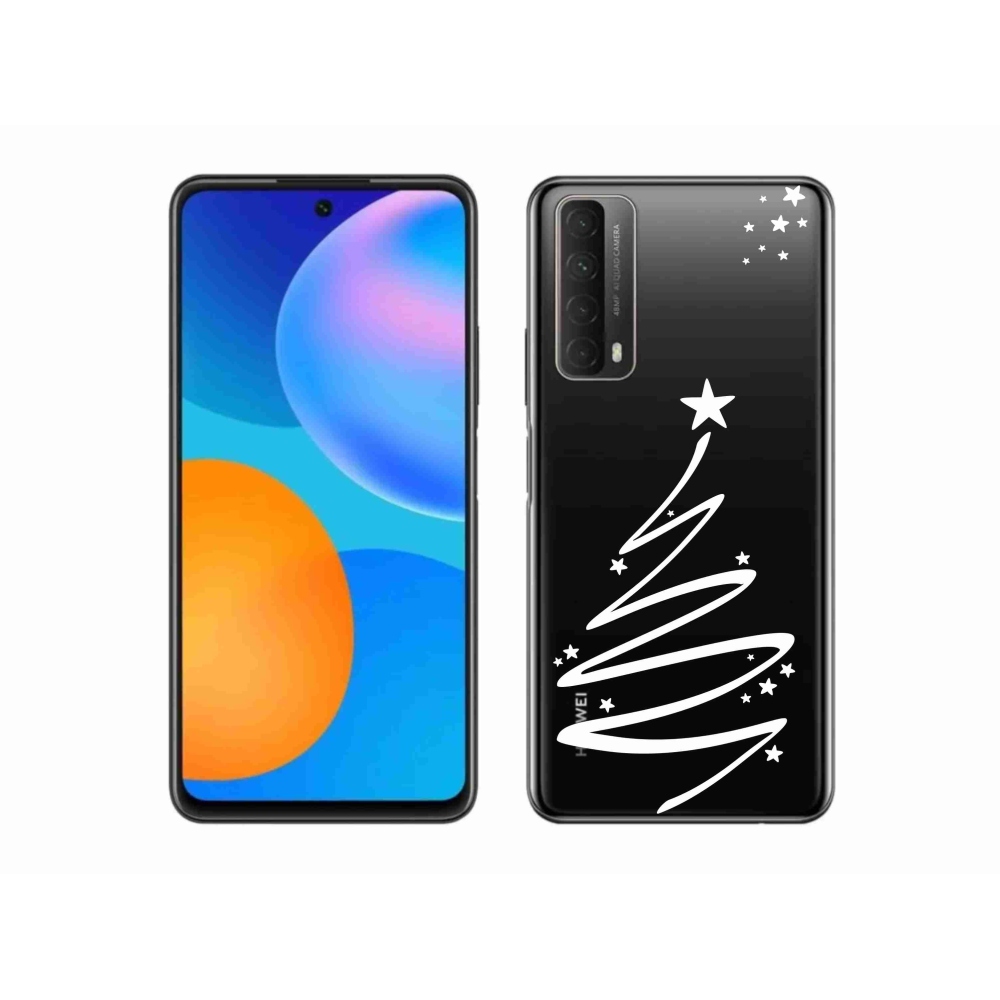 Zselés borító mmCase a Huawei P Smart (2021) készülékhez - fehér fa átlátszó háttéren