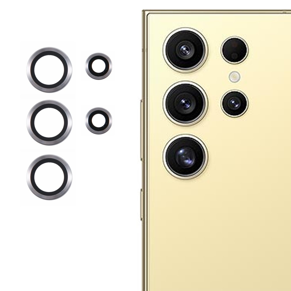 Fém kamera lencse üveg Samsung Galaxy S25 Ultra (3 különálló üveg) - ezüst