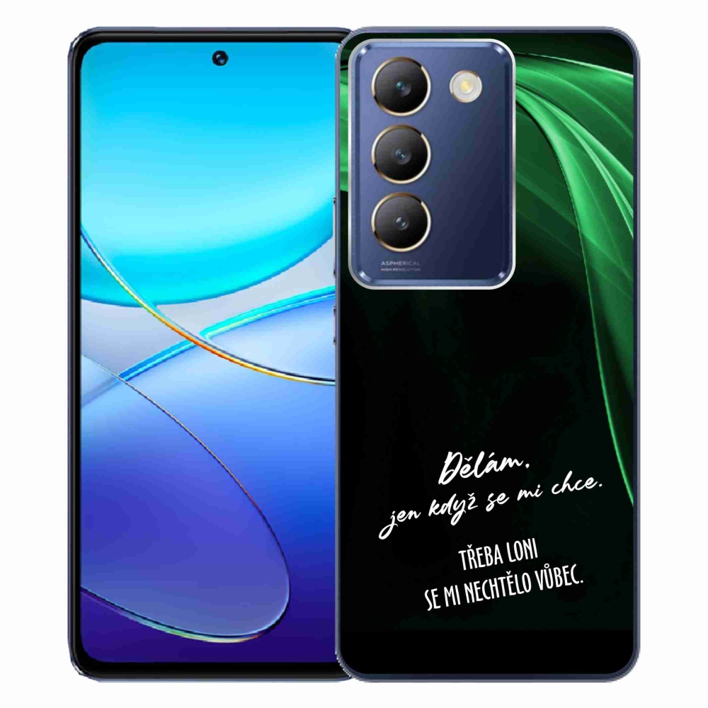 Gél borító mmCase a Vivo V40 SE 4G/5G készülékhez - vicces szöveg 12 fekete háttérrel