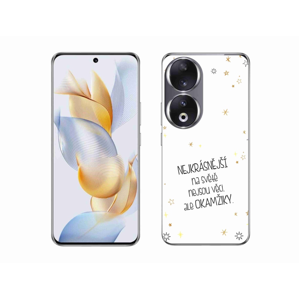 Zselés borító mmCase a Honor 90-hez - idézet 4 fehér háttér